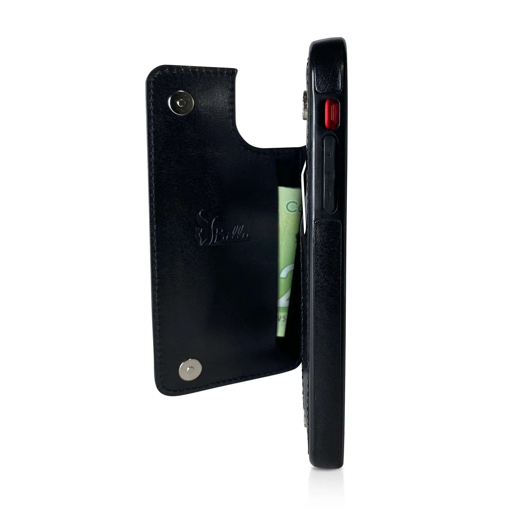 Billu - for iPhone 11 Pro Max (6.5-inch) Wallet Case Faux Leather Shockproof Kickstand (Elegant Black) - Image 3