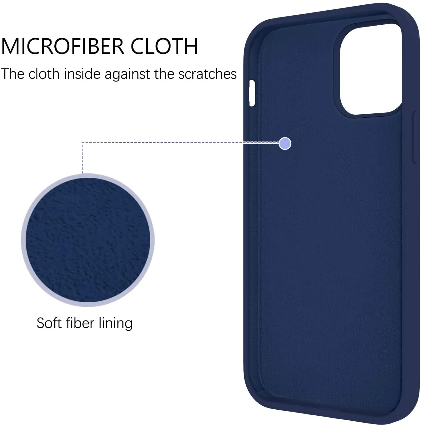 iPhone 12 Pro Max 2020 Liquid Silicone Gel Rubber Protective Cell Phone Case for iPhone 12 Pro Max 6.7" Midnight Blue - Image 6