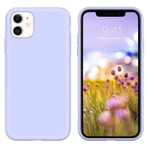 iPhone 11 Case Liquid Silicone Slim Thin Soft Gel Rubber Shockproof Protective Anti-Scratch Phone Case for iPhone 11 6.1-inch 2019 Lilac