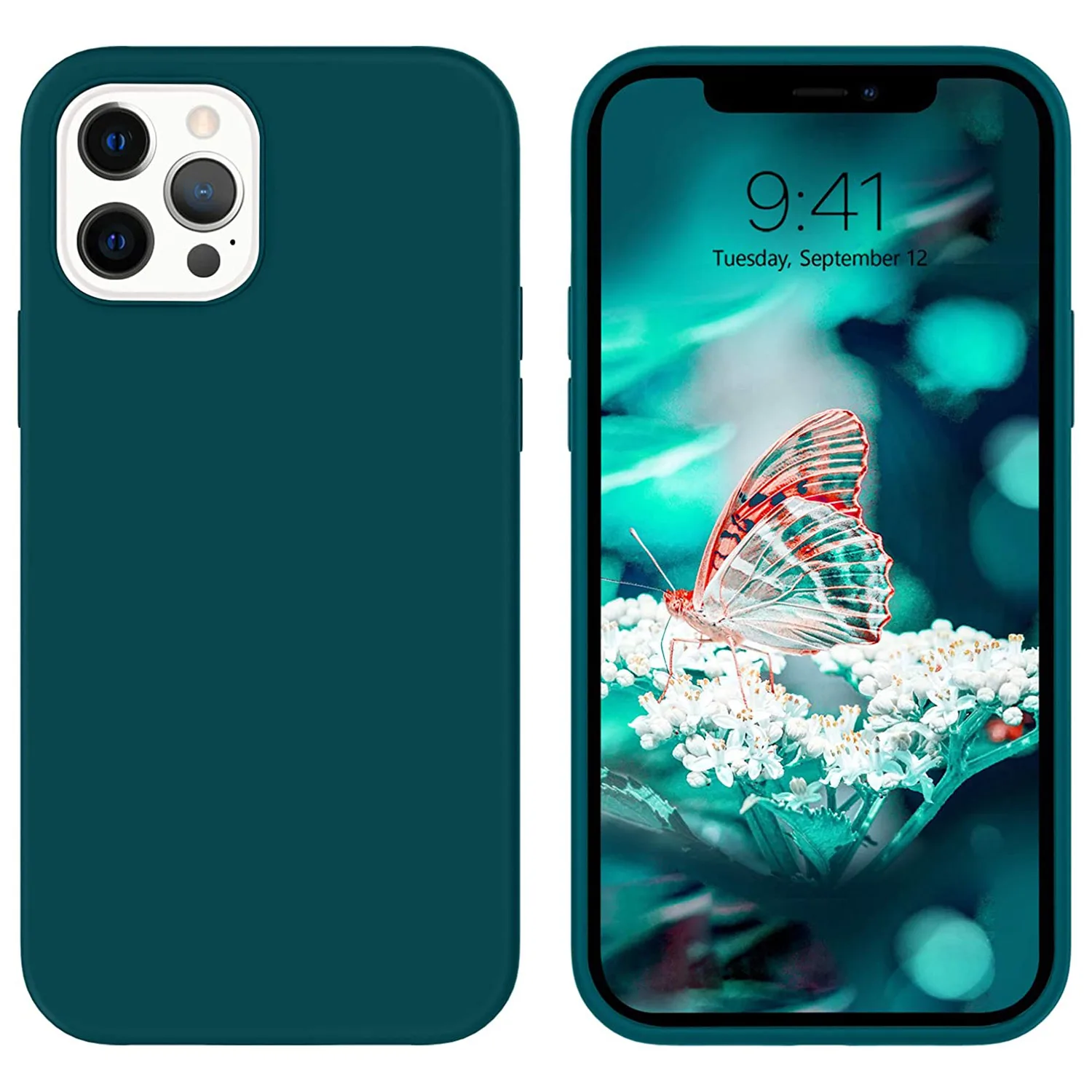 Case for iPhone 12, iPhone 12 Pro Case 5G Liquid Silicone Shockproof Protective Phone Case for iPhone 12 Pro/12 6.1-inch Teal