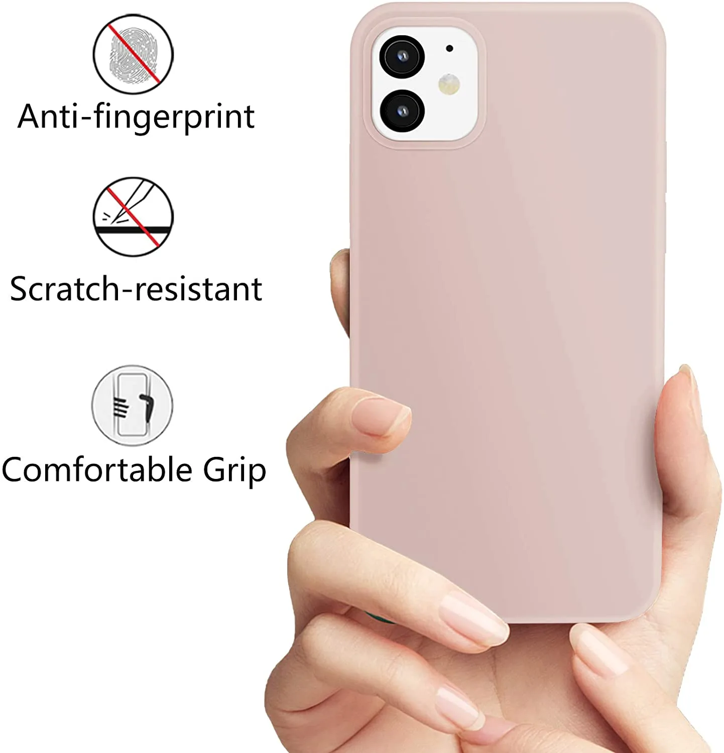 iPhone 12 Case/iPhone 12 Pro Phone Case 6.1 Inch (2020), [Silky and Soft Touch Series] Premium Liquid Silicone Gel Rubber Full-Body Protective Cover, Pink Sand - Image 7