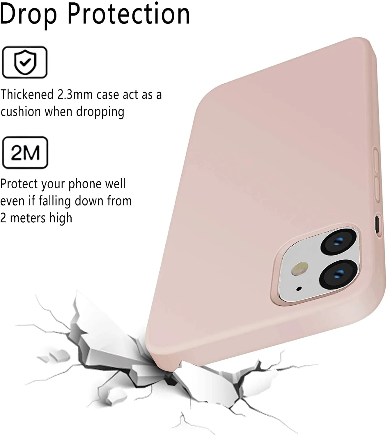 iPhone 12 Case/iPhone 12 Pro Phone Case 6.1 Inch (2020), [Silky and Soft Touch Series] Premium Liquid Silicone Gel Rubber Full-Body Protective Cover, Pink Sand - Image 2