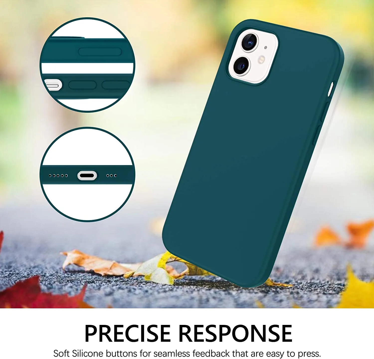 Case for iPhone 12, iPhone 12 Pro Case 5G Liquid Silicone Shockproof Protective Phone Case for iPhone 12 Pro/12 6.1-inch Teal - Image 5