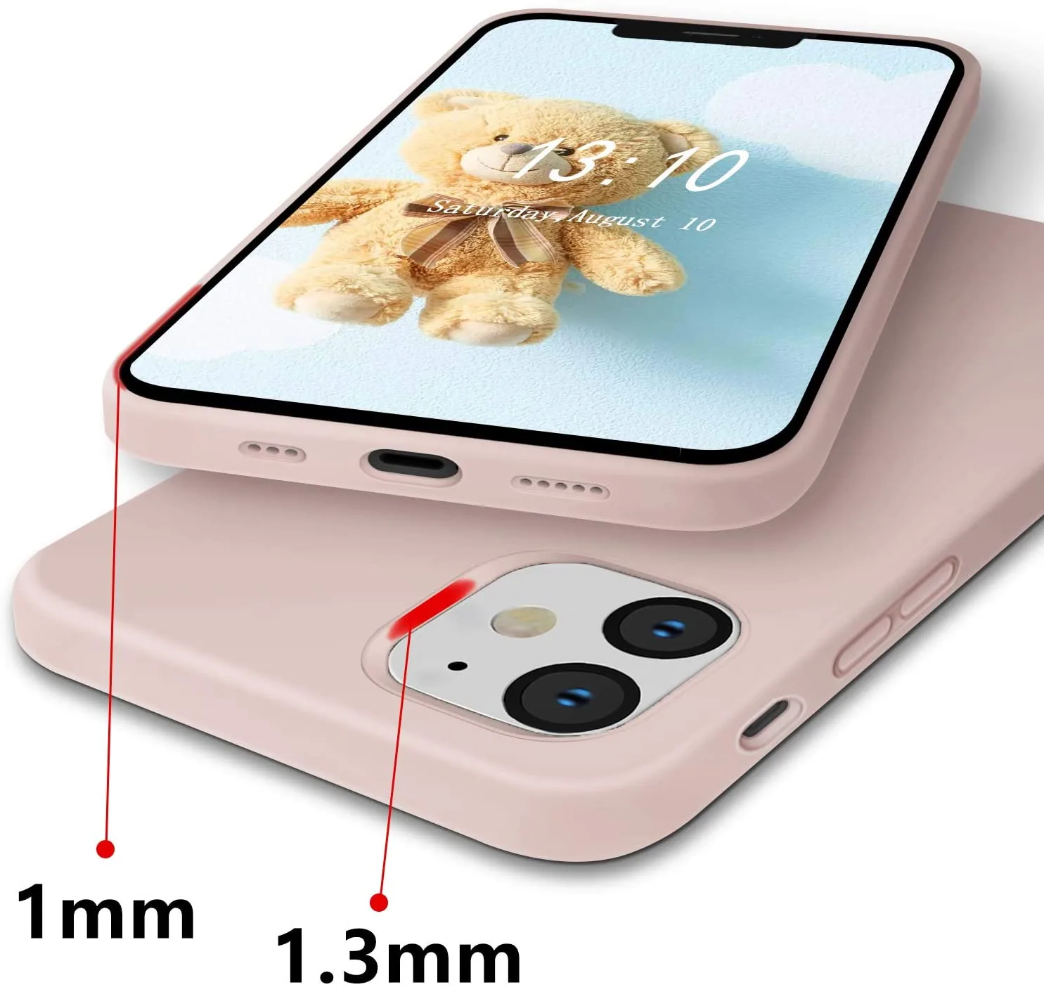 iPhone 12 Case/iPhone 12 Pro Phone Case 6.1 Inch (2020), [Silky and Soft Touch Series] Premium Liquid Silicone Gel Rubber Full-Body Protective Cover, Pink Sand - Image 3