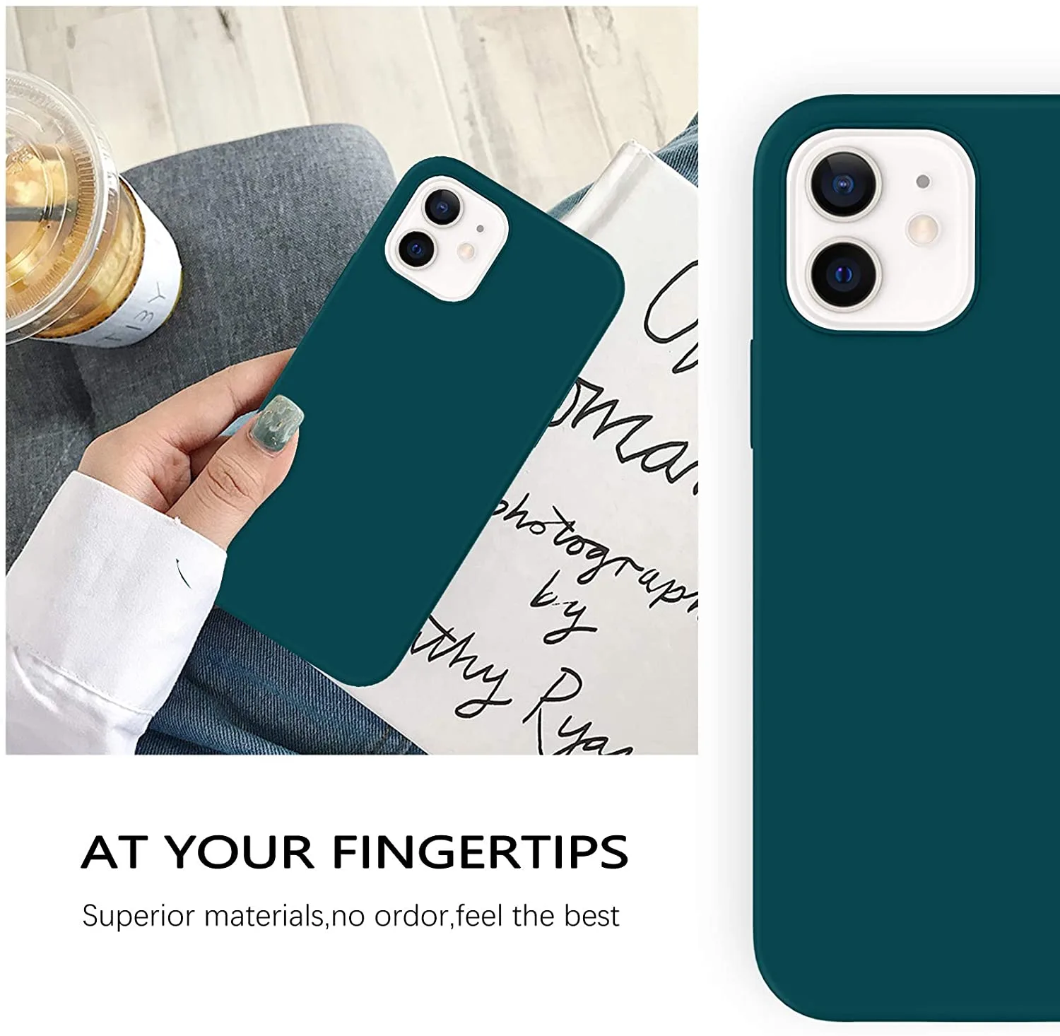 Case for iPhone 12, iPhone 12 Pro Case 5G Liquid Silicone Shockproof Protective Phone Case for iPhone 12 Pro/12 6.1-inch Teal - Image 8