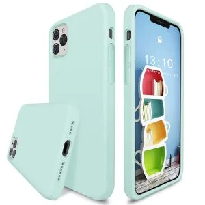 iPhone 12 Pro Max 6.7 Inch,Liquid Silicone Case Full Body Protection Gel Rubber Cover with Microfiber Lining, Shockproof, Turquoise