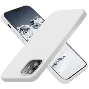 Cover for iPhone 12 Mini 5.4 inch 2020 Liquid Silicone Case Design Soft Full Body Protection Shockproof (White)