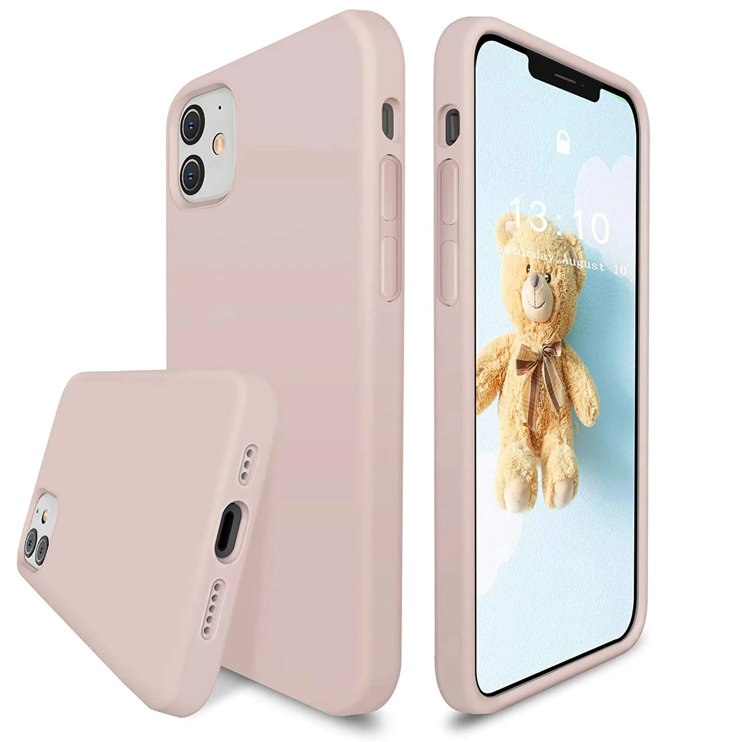 iPhone 12 Case/iPhone 12 Pro Phone Case 6.1 Inch (2020), [Silky and Soft Touch Series] Premium Liquid Silicone Gel Rubber Full-Body Protective Cover, Pink Sand