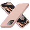 iPhone 12 Case, Designed for iPhone 12 Pro Case, Slim Silicone Shockproof Phone Case with [Soft Anti-Scratch Microfiber Lining] 6.1 inch, Pinksand