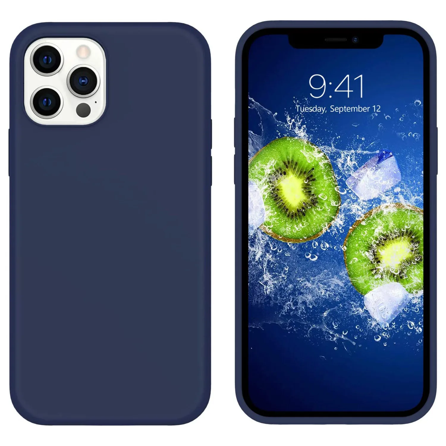 iPhone 12 Pro Max 2020 Liquid Silicone Gel Rubber Protective Cell Phone Case for iPhone 12 Pro Max 6.7" Midnight Blue