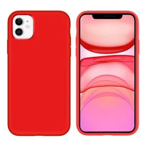 iPhone 11 Liquid Silicone Soft Gel Rubber Lightweight Cover Shockproof Protective Anti-Scratch for iPhone 11 6.1-inch 2019 Red