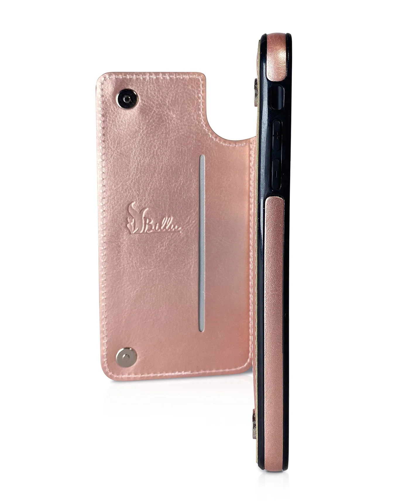 Billu - for iPhone 11 Pro Max (6.5-inch) Wallet Case Faux Leather Shockproof Kickstand (Pink Rose Gold) - Image 4