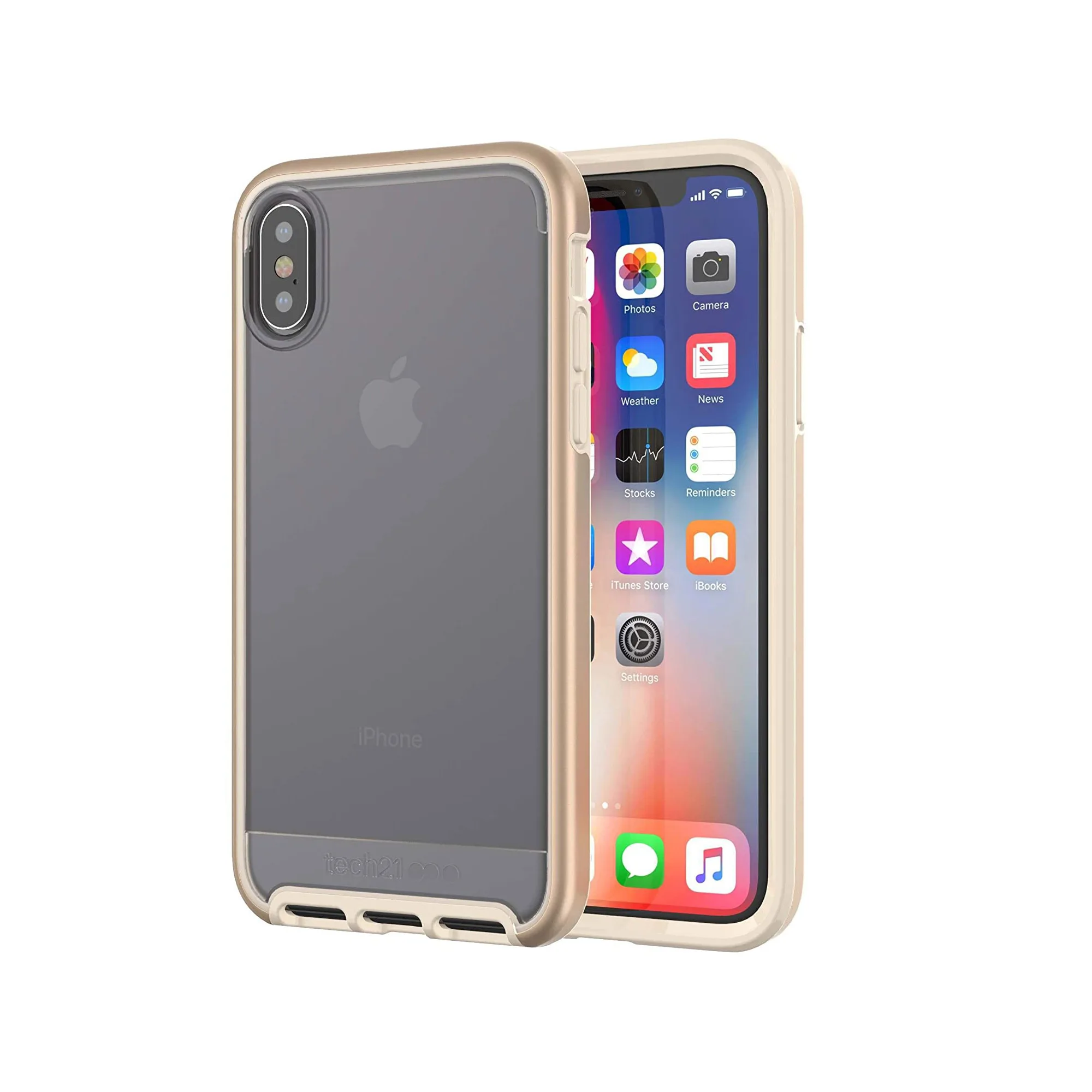 Tech21 - Back Cover iPhone Case for Apple iPhone X and XS Shockproof EVO ELITE - Gold