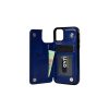 Billu - pour iPhone 12 Mini (5.4 pouces) Étui portefeuille en similicuir végane antichoc (bleu élégant)