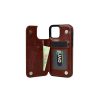 Billu - for iPhone 12 Mini (5.4 inch) Wallet Case Faux Leather Durable Shockproof Cover for Apple (Elegant Brown)