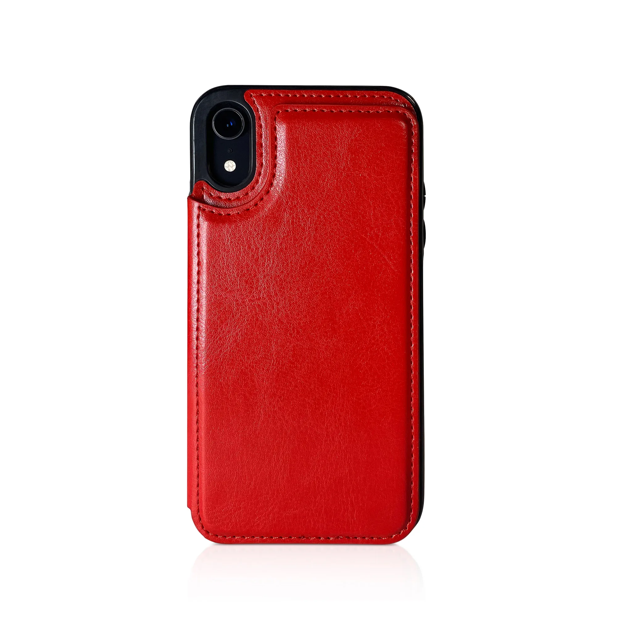Billu - pour iPhone XR (6,1 pouces) Étui portefeuille en similicuir antichoc (rouge) – Image 2