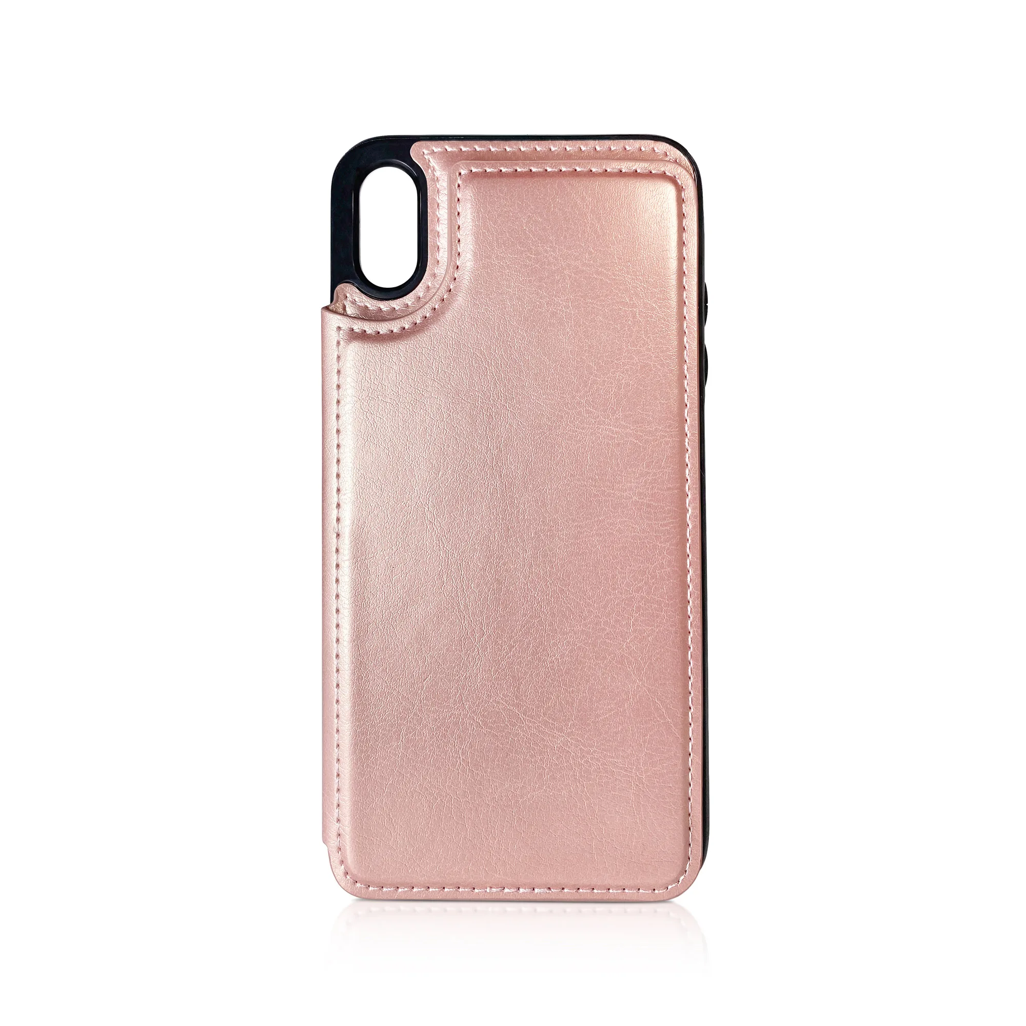 Billu - pour iPhone X et iPhone XS (5.8 pouces) Étui portefeuille en similicuir antichoc (rose gold) – Image 2