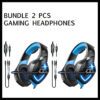 ONIKUMA Écouteurs coussinés casque de jeu (2 pièces) 3.5 MM Prise standard pour PS4, ordinateur, Xbox, Laptop, Piano et plus encore.