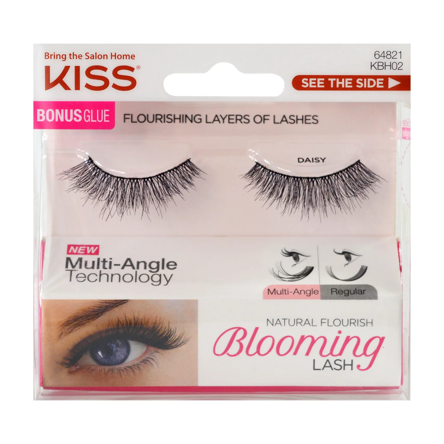 KISS Faux cils lot (3 paires) Blooming LASH * avec colle * Pour un effet naturel doux 3D volume long faux-cils (DAISY) – Image 3