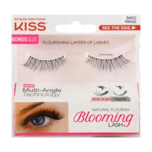 KISS Eyelashes Blooming LASH *with Glue* Natural Soft 3D Long Volume Faux Cils False Lashes Adhesive (JASMINE)